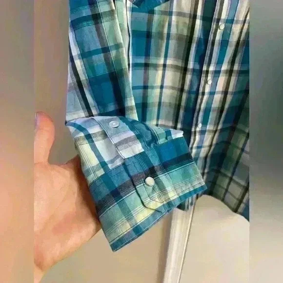 Levi’s Strauss &‎ co, men’s plaid double breasted snap up shirt. XL - Picture 3 of 7